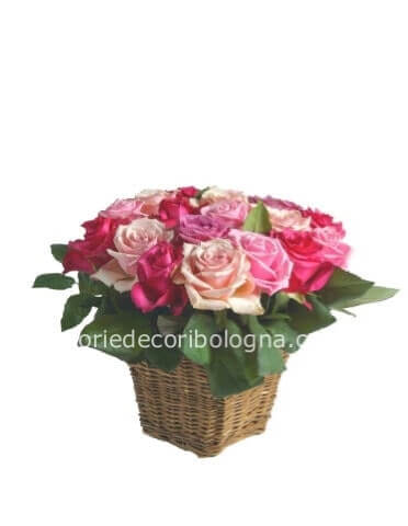 cestino di rose medio