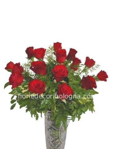 bouquet con 7 rose rosse 60 cm
