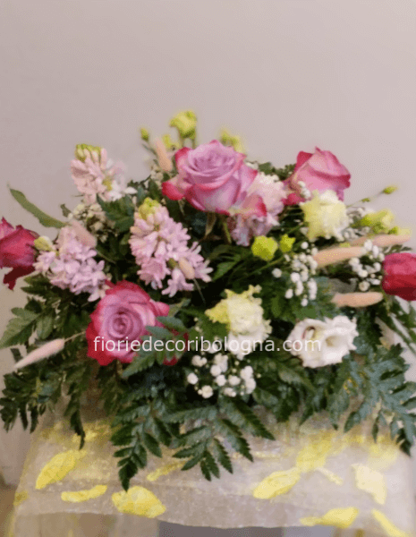 Centrotavola ovale toni del rosa/viola